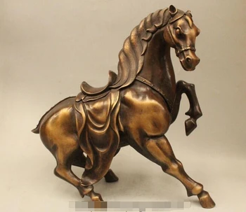 

WBY913+++ 15" China Chinese Folk Bronze Zodiac Year Running Horse Success Statue Sculpture