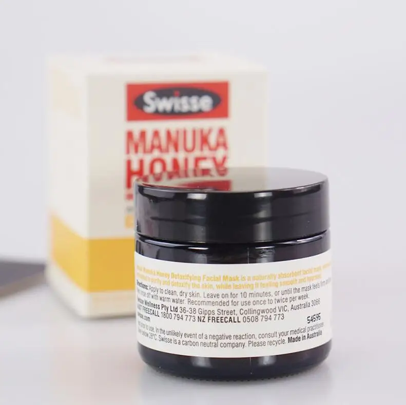 Swisse мед manuka Детокс-маска для лица 70 г древесного угля и каолиновая глина Очищающая маска