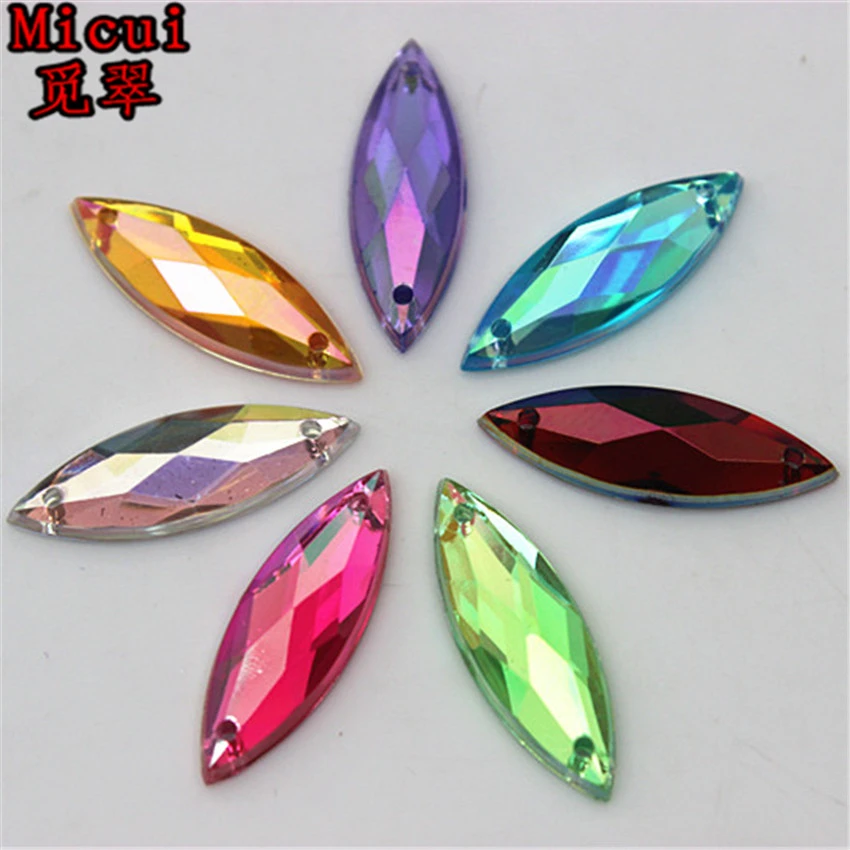 50PCS 7*21mm Horse eye AB Acrylic Rhinestones Flat back bead Sew on ZZ337 50PCS 7*21mm Horse eye AB Acrylic Rhinestones Flat back bead Sew on ZZ337