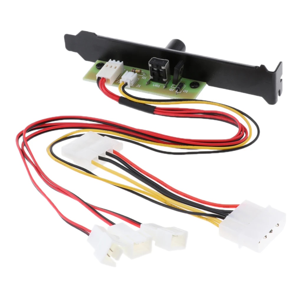 

1 to 3 Computer Case PCI Slot Fan Speed Controller Cooler Hub 4Pin Power Connection Mini 3Pin Interface 12V 20W