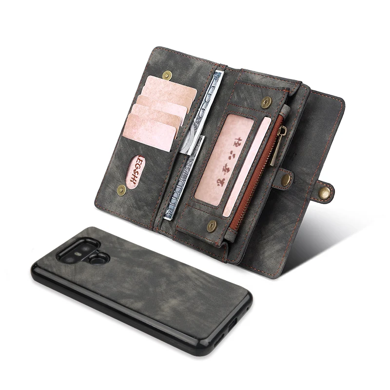 MEGSHI кожаный съемный чехол для LG G6 чехол 2 в 1 кожаная сумка на молнии для LG G7 Чехол кошелек для кредитных карт Чехол