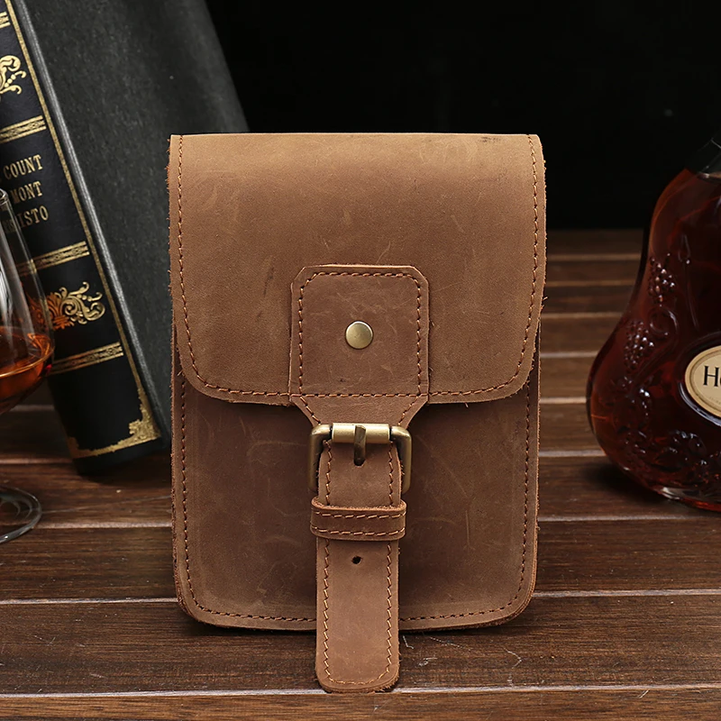 Genuine Leather Waist Packs Fanny Pack Belt Bag Phone Pouch Bags Travel