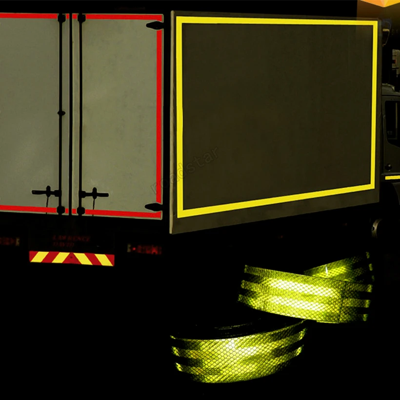 5CMx10M Red/yellow Safety reflective Truck body stickers with warning effect in the night free shipping