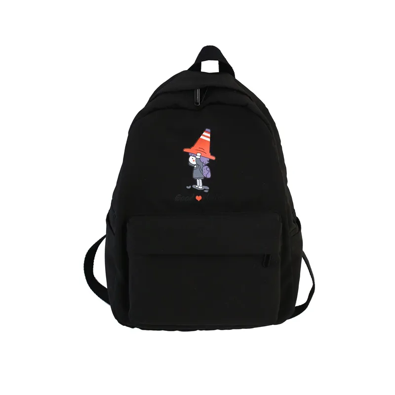 DCIMOR милый рюкзак с принтом для маленькой девочки, водонепроницаемый нейлоновый женский рюкзак, женский рюкзак для отдыха для девочек-подростков, рюкзак для путешествий - Цвет: black