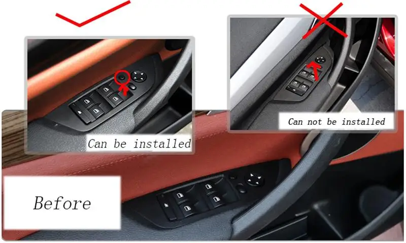Автомобильный Стайлинг автомобиля контроль оконного подъемника рама, окно переключатель декора панель подлокотника крышка Стикеры для BMW E84 X1 авто аксессуары для леворульных автомобилей
