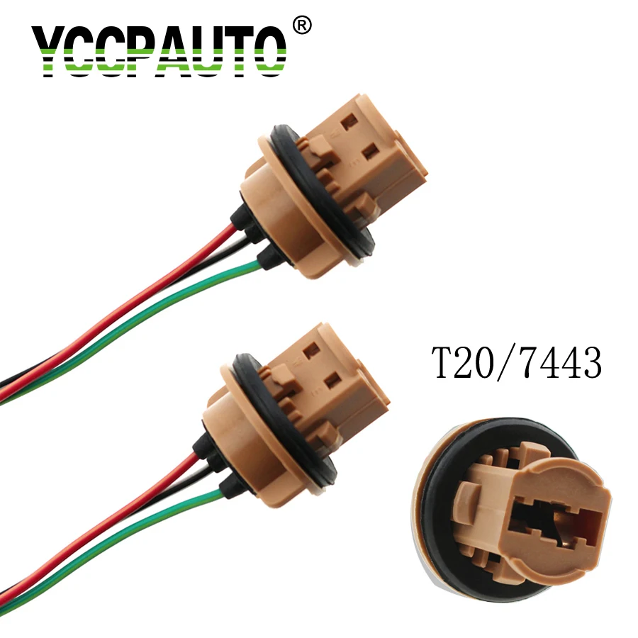 YCCPAUTO 2 шт. T20 7440 7443 патрон патрона лампы W21/5 Вт W21W светодиодный светильник базовый