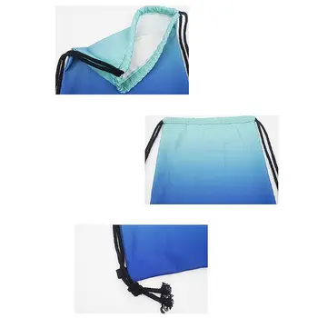 

Drawstring Backpack Gradient Waterproof Tote String Mesh Bag Lightweight Sackpack Cinch Sack for Women kids Girls