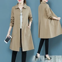 Женская блузка, куртка, весна-осень, новая Повседневная ветровка с длинным рукавом, женское свободное тонкое длинное пальто, верхняя одежда W932