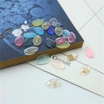 

50pcs/lot Resin Cherry Petal Bead 9x14.5mm Multicolors Acrylic Leaf Shape Charm Pendant for DIY Jewelry Making Accessories Craft