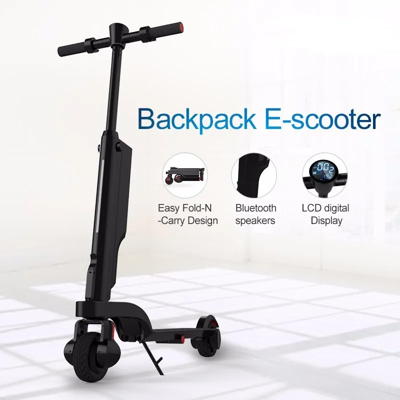 

New Folding X6 Electric Skateboard Bicycle Foldable Kick Scooter 6A Escooter with Shock Absorber with Bluetooth APP Power Bank