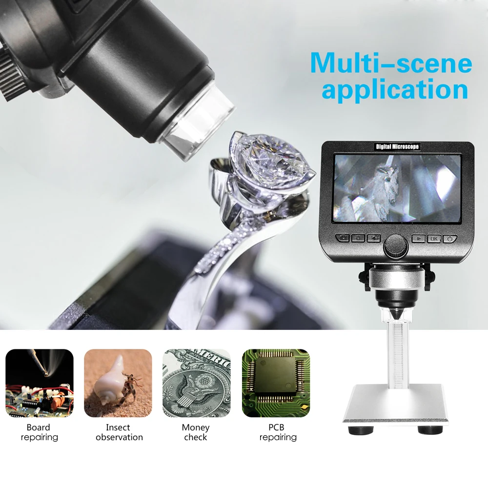 1000X2,0 MP Электронный USB микроскоп цифровой паяльный видео микроскоп камера 4," ЖК увеличение эндоскопа камера светодиодный