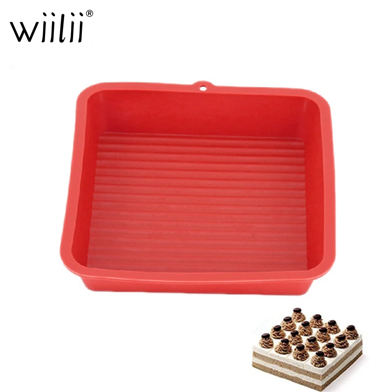 Square Stripe Silicone Bread Pan Bakery Dessert Mousse Decor Tray Cream Pastries Bakeware Baking Accessories For Sponge Cake