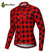 WOSAWE Classic Red Plaid Long Sleeves Cycling Jersey Anti-sweat Breathable Outdoor Sports Mtb Bike Bicycles Riding Jersey Shirts WOSAWE Classic Red Plaid Long Sleeves Cycling Jersey Anti-sweat Breathable Outdoor Sports Mtb Bike Bicycles Riding Jersey Shirts
