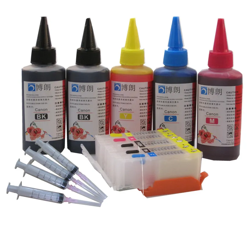 

PGI-570 refillable ink cartridge For CANON PIXMA MG5750 MG5751 MG5752 MG5753 MG6850 MG6851 MG6852 MG6853 + 5 Color Dye Ink 500ml