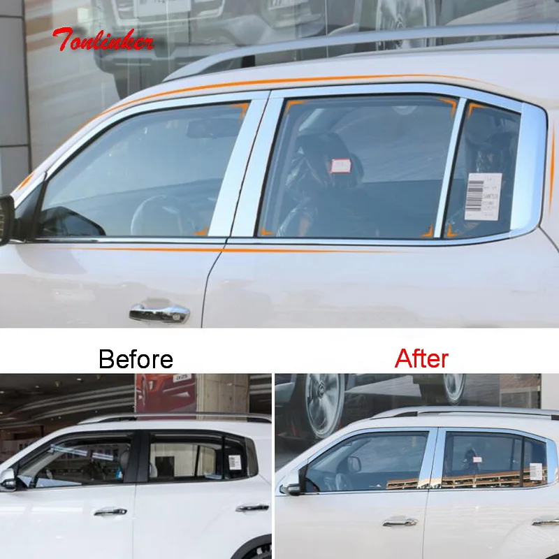 Tonlinker Cover sticker for Hyundai IX35 2018-19 Car styling 6-18 Pcs Stainless steel Door windows Exterior parts Cover Stickers Tonlinker Cover sticker for Hyundai IX35 2018-19 Car styling 6-18 Pcs Stainless steel Door windows Exterior parts Cover Stickers