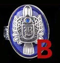 Кольцо из стерлингового серебра с дневниками вампира, A-Z из серебра 925 пробы с буквами, 26 дизайнов, кольца из натурального лазурита с голубым кристаллом - Цвет основного камня: Letter B style