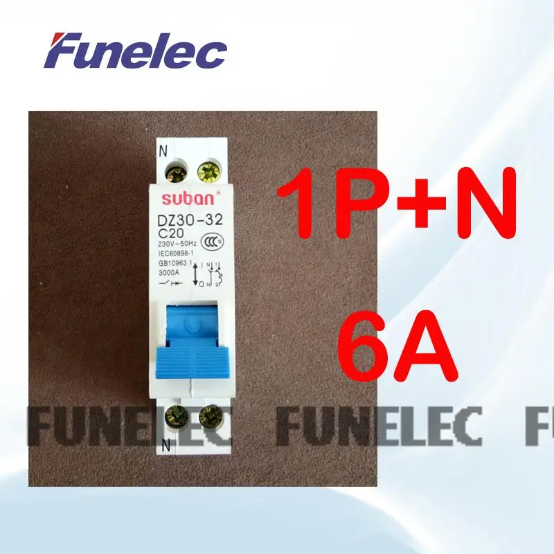 

1P+N 6A 220V~240V 50HZ/60HZ DPN Mini Circuit breaker MCB