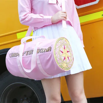 

Japan Card Captor Sakura Handbag Women Cardcaptor Sakura Tote Luggage Bag Tarot bags Girls Shoulder Bag Big Travel Fitness bag