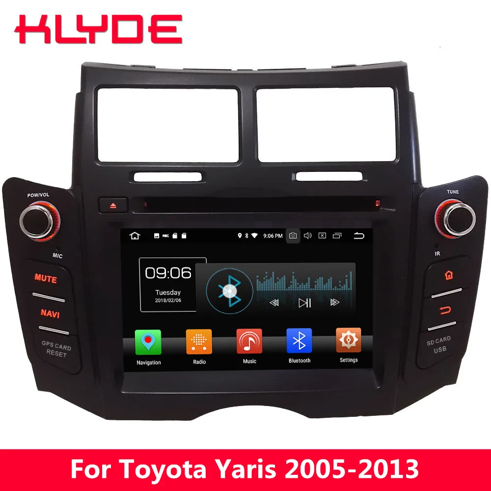 

KLYDE 4G WIFI Android 8.0 Octa Core PX5 4GB RAM 32GB ROM BT FM Car DVD Multimedia Player Radio Stereo For Toyota Yaris 2005-2013