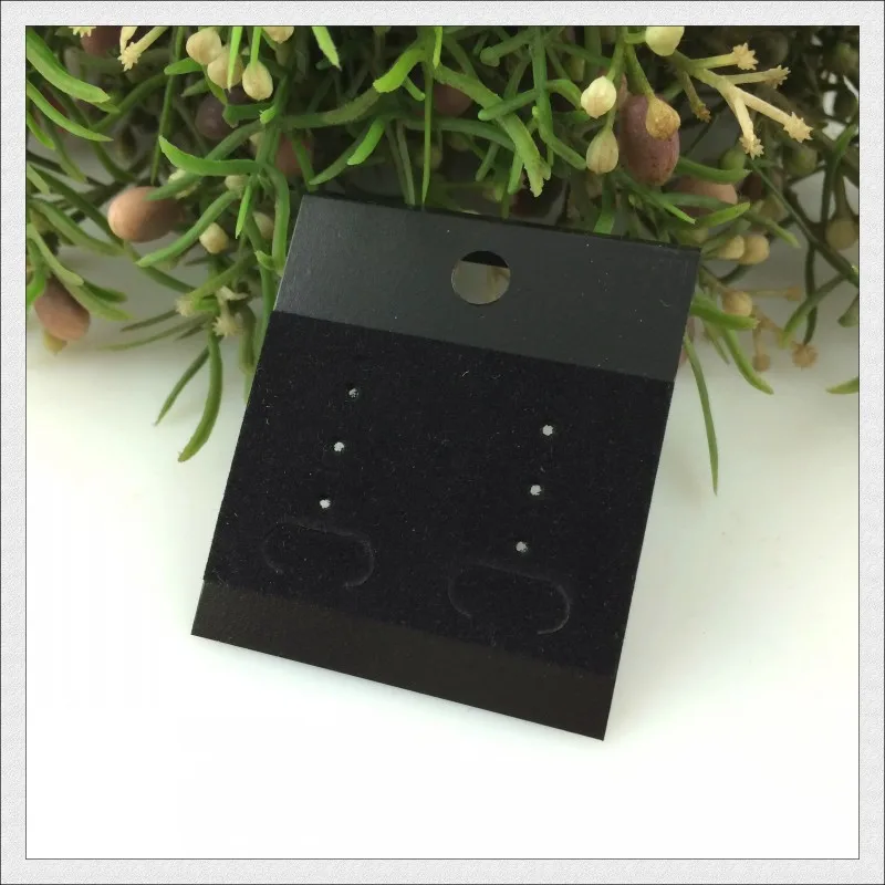 

New Fashion! Wholesale 200pcs/lot Black Plastic+Velvet Earrings Card 5x4.5cm Custom Jewelry Earring Packaging Display Cards