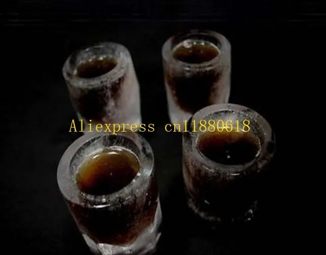 100pcs/lot 4 Cups Glass Shape Silicone Ice Cube Maker Freeze Mould Drink Party Ice Tray tool