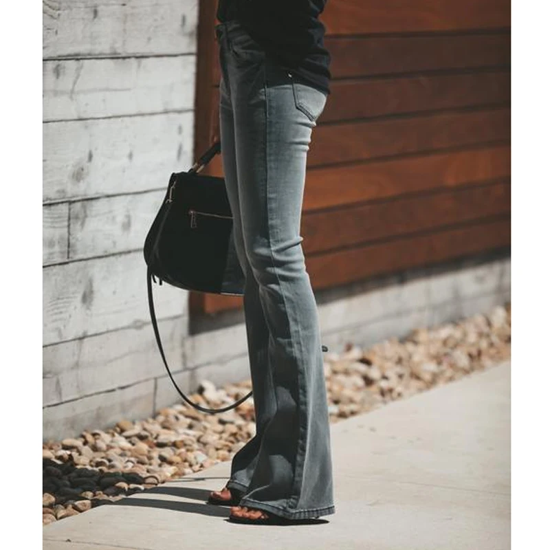 womens black flared jeans