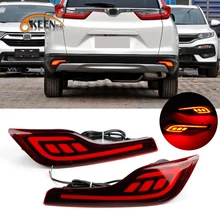 OKEEN For Honda CR V CRV 5th Gen 2017 2018 Chrome Rear Reflector Fog Light Foglight