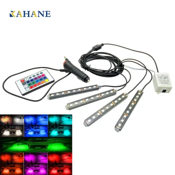 

For Kia Opel Polo A3 Renault Ford Remote Control Voice Control Colorful RGB Car Interior Floor Decorative LED Lights