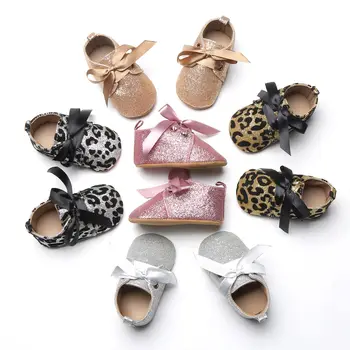 

Infant Cute Toddler Baby Bling Soft Sole Tie Tassel Bowknot Crib Shoes