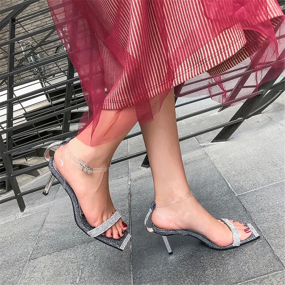 

luxury Brand INS Hot Ladies High Heels Crystal Shoes Woman sexy Party Ol Sexy Summer Sandals 2019 Female Shoes