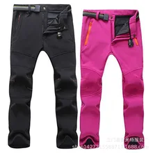 Женские зимние водостойкие треккинг путешествия Softshell Открытый походные кальсоны Кемпинг Лыжный спорт мотобрюки Рыбалка плюс размеры