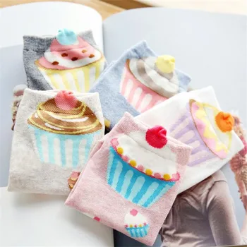 

Fashion Cute Cupcake Grils Short Socks EUR 35-40 Sweet Cartoon Women Cake Ice Cream Cotton Socks