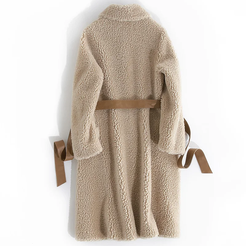 Шерстяная куртка, осенне-зимнее пальто, женская одежда, натуральный мех, пальто, корейская овчина, мех, манто, Femme Hiver, длинные пальто, ZT826