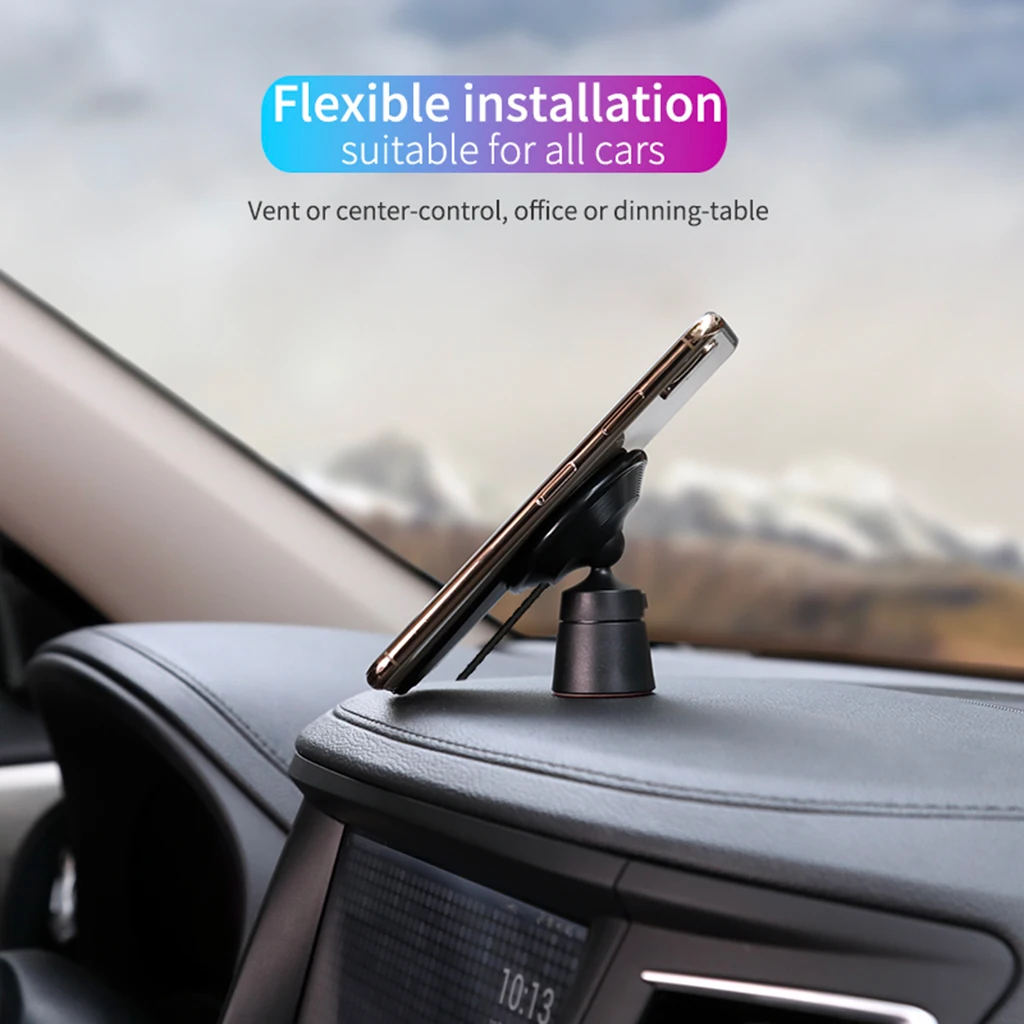 

1 Pc Universal 360 ° Rotation Quick Wireless Phone Charger Car Mount Navigation Holder Black