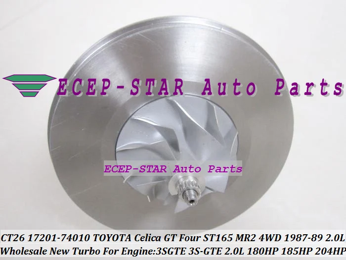 CT26 17201-74010 Turbo CHRA Cartridge Core Turbocharger For TOYOTA Celica GT Four ST165 4WD 1987-89 Engine 3S-GTE 3SGTE 2.0L 185HP (5)