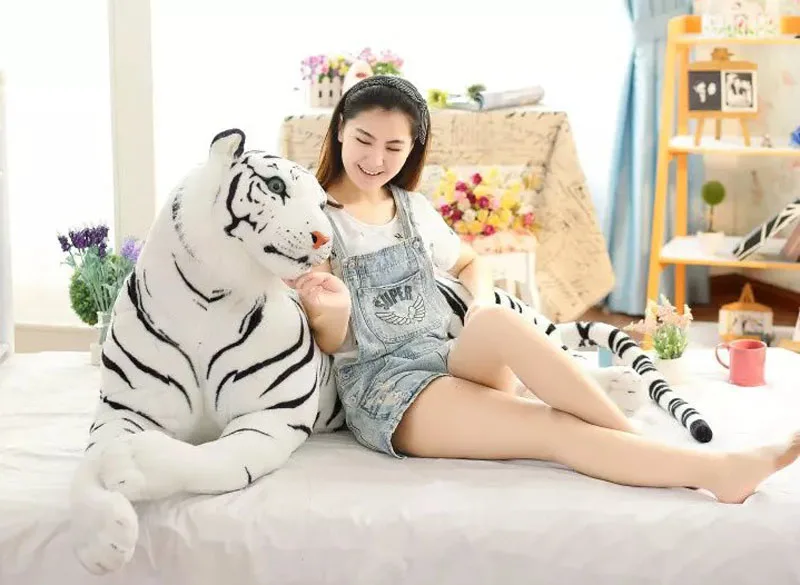 Dorimytrader Simulation Animal Tiger Plush Toy Large Stuffed Animals Realistic Tigers Toys for Children Gift Home Decoration 170cm (19)