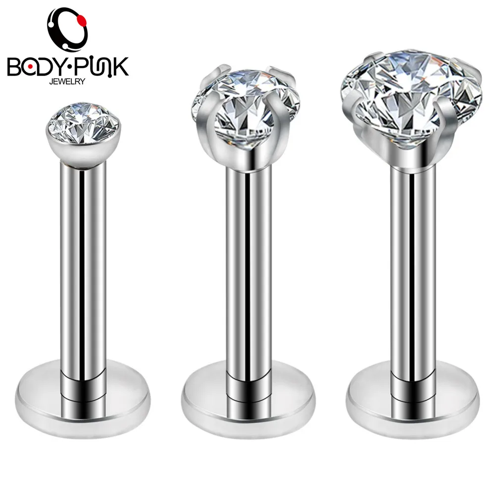 20Pcs 16G Hypoallegenic Stainless Steel Lip Studs Labet