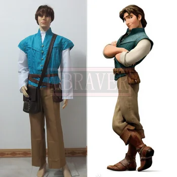 

Free Shipping Custom-made Movie Tangled Prince Flynn Rider Cosplay Costume Flynn Rider Prince Costume