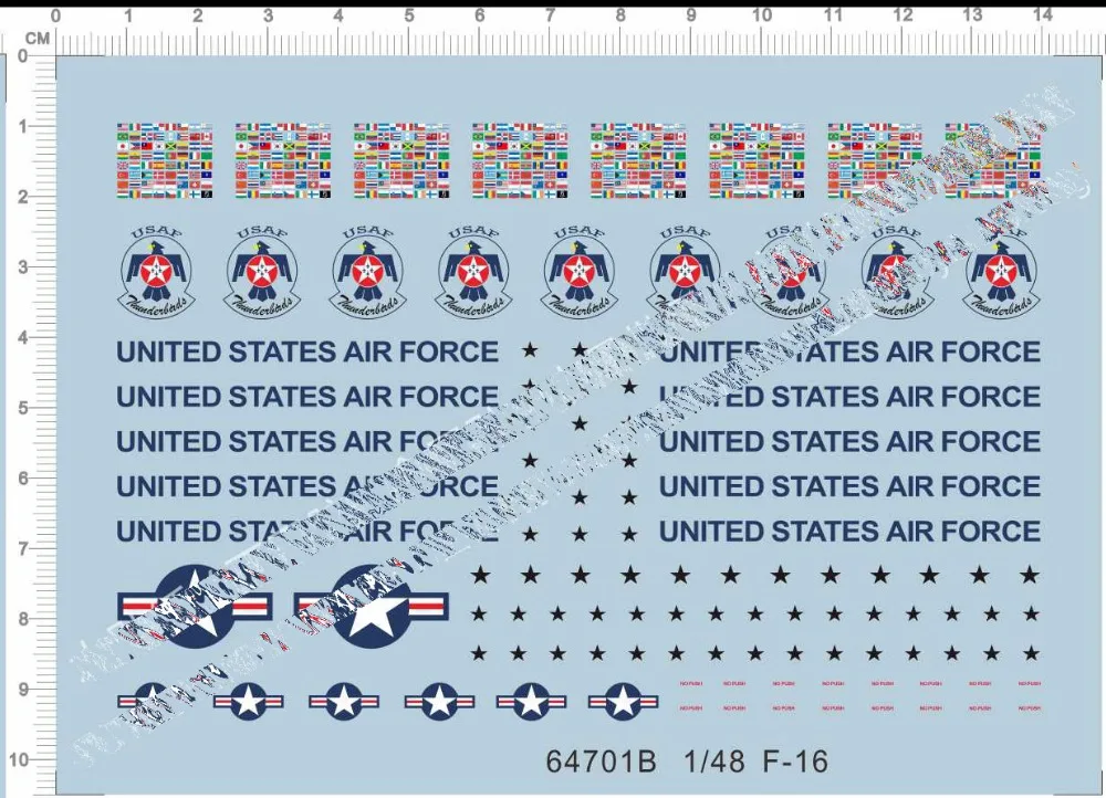 1/48 F16 прототип USAF Thunderbirds модельная наклейка | Игрушки и хобби