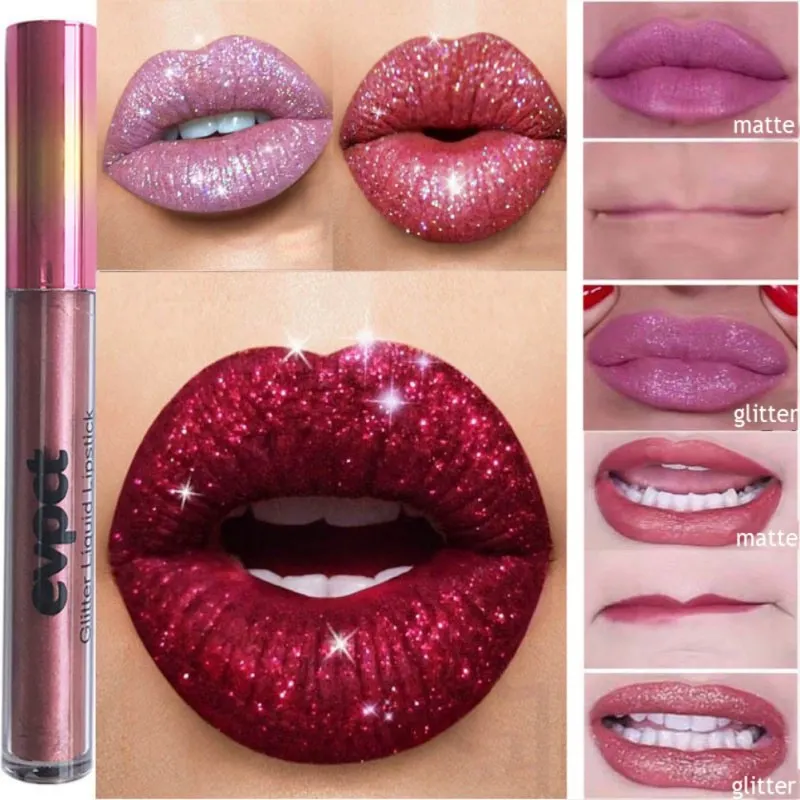 

New Diamond Multicolor Shiny Luminous Lip Gloss Non-Stick Cup Waterproof Glitter Liquid Lipstick Not Easy to Faded Lip Makeup
