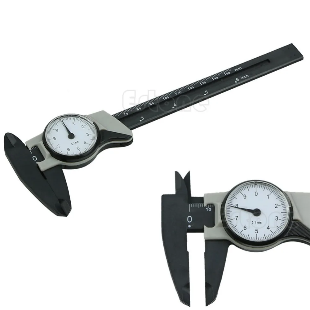

New 1pc 150mm 6inch Dial Caliper Plastic Vernier Caliper 4 Way Gauge Micromete