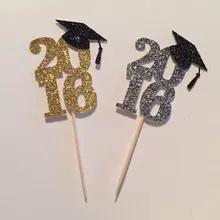 Выпускной Блестящий кекс Toppers украшения на день рождения индивидуальный номер Свадебные зубочистки для новобрачных, вечеринка в честь новорождённого вечерние украшения