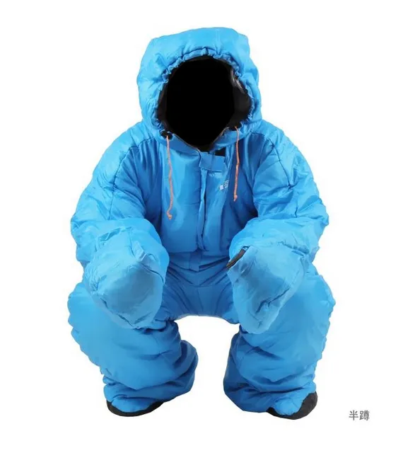 Best price at $123 Cheap Men Adult Camping Cotton Sleeping Bag Outdoor Indoor Warmer Clothing Mummy Sleeping Bag Human Leg Split