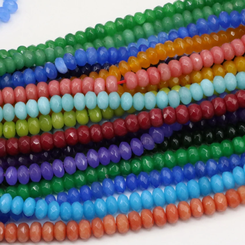 

14 Style Multicolor Natural Stone Jades Chalcedony 5x8mm Faceted Abacus Rondelle Loose Beads Diy Jewelry Finding 15inch B149