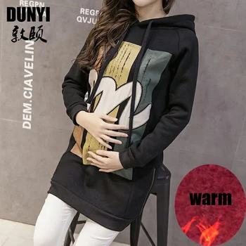 

2017 New Autumn Winter Letter Thickened Pregnancy Hooded Sweater Maternity Coat Women Hoodie Outerwear Coat for Pregnant Women