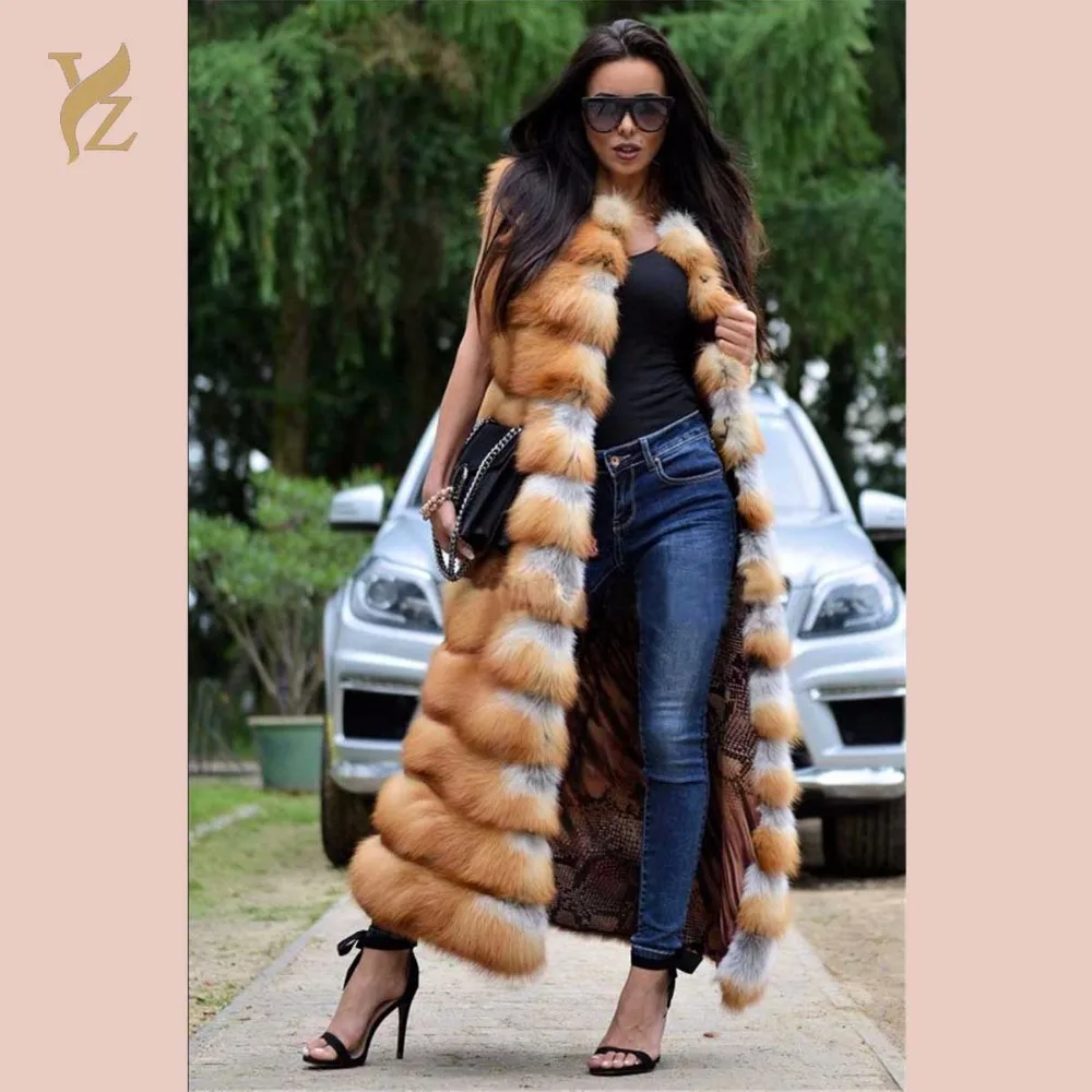 Veste Picture Manteau Rouge As Réel De Fox Survêtement Furry Mince longue Pour Pardessus Mode Taille Fourrure X Renard Plus Luxe Naturel Gilet Femmes D'hiver BIgRnwqY