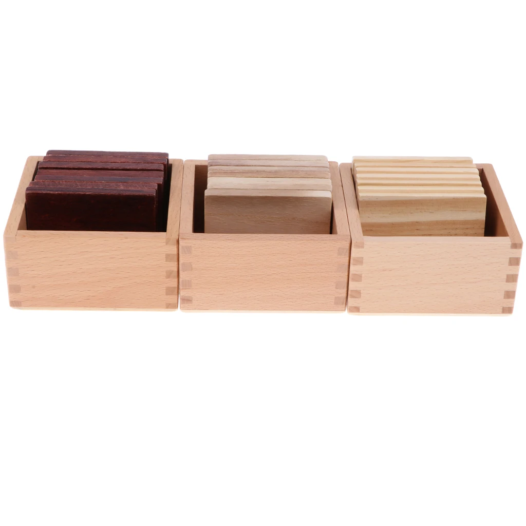 

Montessori Sensorial Educational Set - Wooden Weight Blocks in Box for Kids Tactile Sense Weight Training Toys