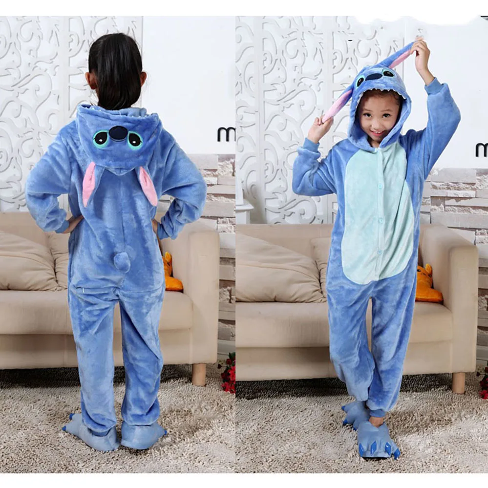 Stitch Children's Pajamas Cartoon Kigurumi Unicorn Boys Girls Animal Dinosaur Kids Onesies