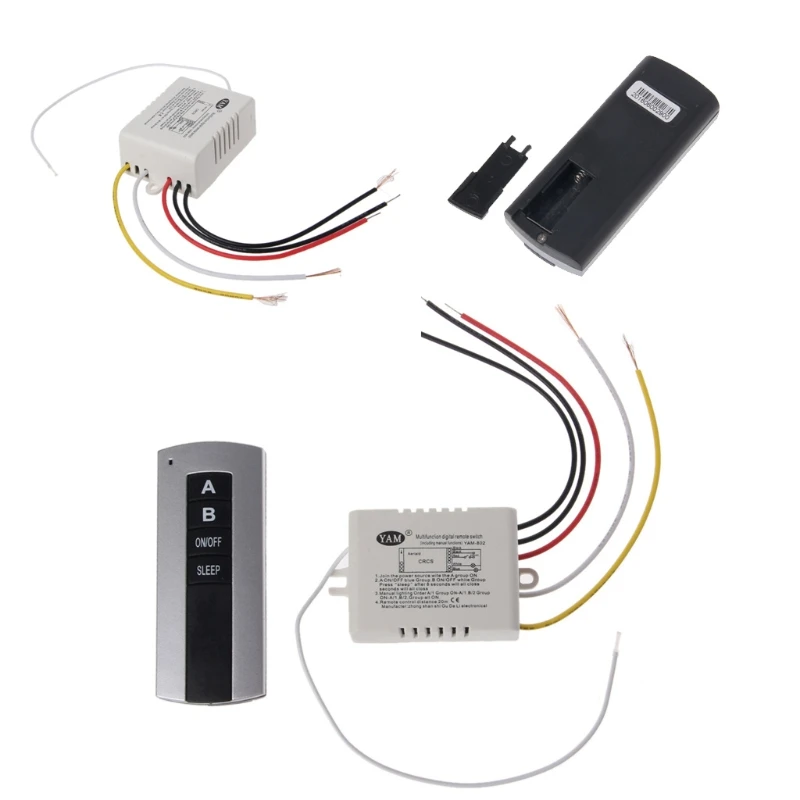 

YAM Wireless 2 Channel ON/OFF Lamp Remote Control Switch Receiver Transmitter