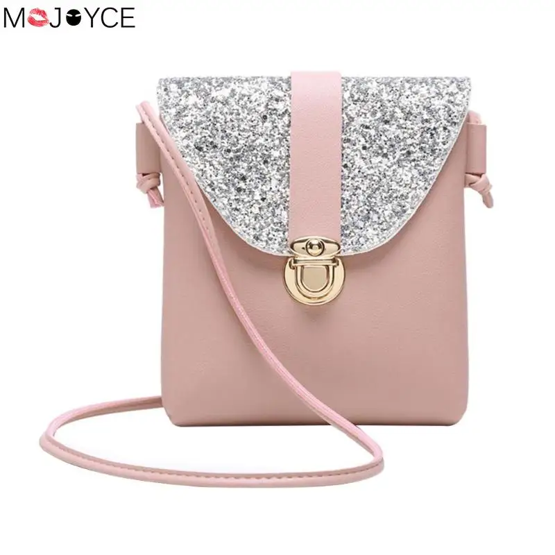 

Glitter Bag Women Small Handbag Bling Shoulder Bag Lady Solid Color Mini Purse Shopping Crossbody Bag bolsa feminina
